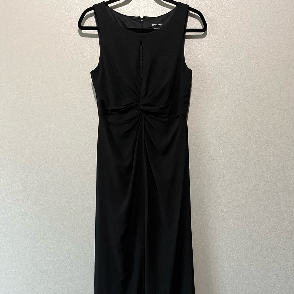 BEBE- Black Flowy Jumpsuit/Dress Size 6 - Picture 3 of 8